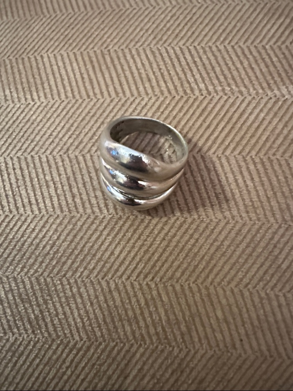 Chunky Triple-Band Silver Ring